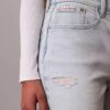 Pantalones cortos Denim midi de talle alto Pantalones cortos Denim midi de talle alto
