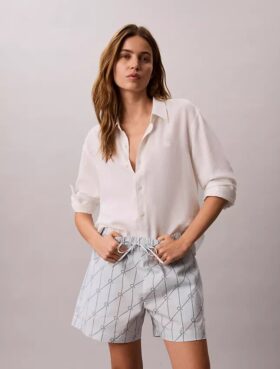 Pantalones cortos estampados de popelín de algodón