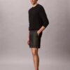 Pantalones cortos rectos de cambray de 18 cm con cintura elástica
