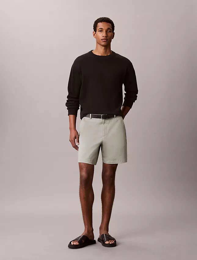 Pantalones cortos rectos de Cotton Stretch Pantalones cortos rectos de Cotton Stretch