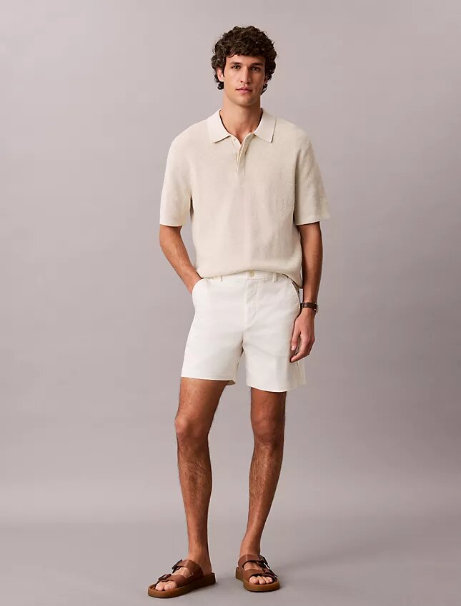 Pantalones cortos rectos de Cotton Stretch Pantalones cortos rectos de Cotton Stretch