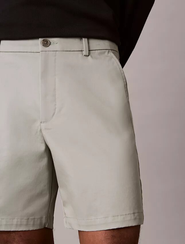 Pantalones cortos rectos de Cotton Stretch Pantalones cortos rectos de Cotton Stretch
