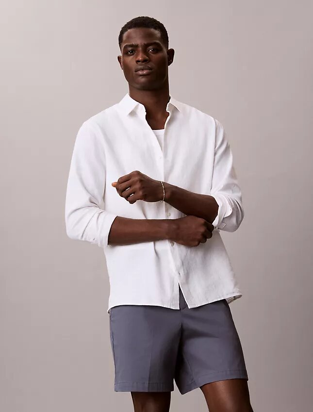 Pantalones cortos rectos de Cotton Stretch Pantalones cortos rectos de Cotton Stretch