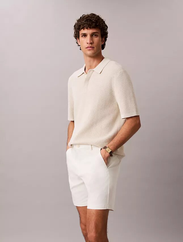 Pantalones cortos rectos de Cotton Stretch Pantalones cortos rectos de Cotton Stretch