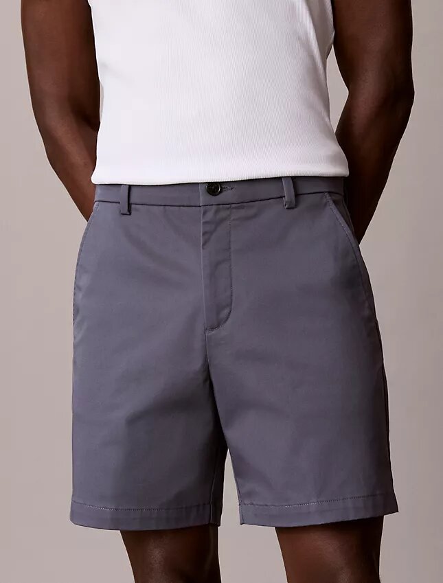 Pantalones cortos rectos de Cotton Stretch Pantalones cortos rectos de Cotton Stretch