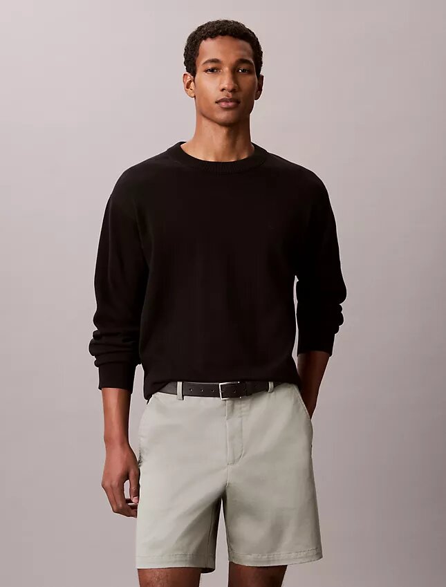 Pantalones cortos rectos de Cotton Stretch Pantalones cortos rectos de Cotton Stretch