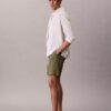 Pantalones cortos rectos de seersucker con cintura elástica de 18 cm Pantalones cortos rectos de seersucker con cintura elástica de 18 cm