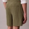 Pantalones cortos rectos de seersucker con cintura elástica de 18 cm Pantalones cortos rectos de seersucker con cintura elástica de 18 cm