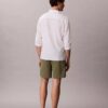 Pantalones cortos rectos de seersucker con cintura elástica de 18 cm Pantalones cortos rectos de seersucker con cintura elástica de 18 cm