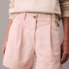 Pantalones cortos tipo bermuda de Cotton Stretch de algodón con pliegues Pantalones cortos tipo bermuda de Cotton Stretch de algodón con pliegues