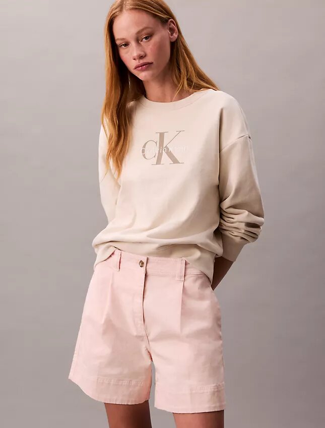 Pantalones cortos tipo bermuda de Cotton Stretch de algodón con pliegues Pantalones cortos tipo bermuda de Cotton Stretch de algodón con pliegues