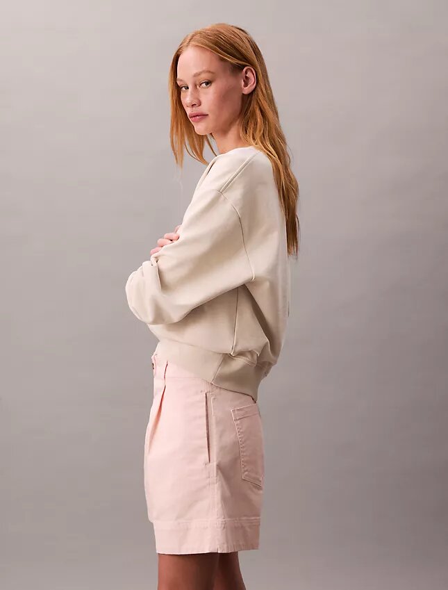 Pantalones cortos tipo bermuda de Cotton Stretch de algodón con pliegues Pantalones cortos tipo bermuda de Cotton Stretch de algodón con pliegues