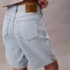 Pantalones cortos tipo bermuda de Denim holgado con mezcla de lino Pantalones cortos tipo bermuda de Denim holgado con mezcla de lino