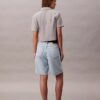 Pantalones cortos tipo bermuda de Denim holgado con mezcla de lino Pantalones cortos tipo bermuda de Denim holgado con mezcla de lino