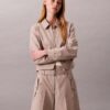 Pantalones cortos utilitarios de mezcla de lana con diseño en espiga Pantalones cortos utilitarios de mezcla de lana con diseño en espiga