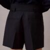 Pantalones cortos utilitarios de mezcla de lana con diseño en espiga