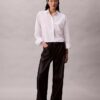 Pantalones de 5 bolsillos de imitación de piel Pantalones de 5 bolsillos de imitación de piel