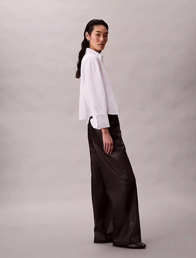 Pantalones de 5 bolsillos de imitación de piel Pantalones de 5 bolsillos de imitación de piel