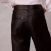 Pantalones de 5 bolsillos de imitación de piel Pantalones de 5 bolsillos de imitación de piel