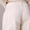 Pantalones de algodón con cinturón de cuero Pantalones de algodón con cinturón de cuero