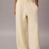 Pantalones de chándal de felpa de pierna ancha con monólogo Pantalones de chándal de felpa de pierna ancha con monólogo