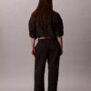Pantalones de chándal de felpa de pierna ancha con monólogo Pantalones de chándal de felpa de pierna ancha con monólogo