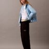 Pantalones de chándal de felpa de pierna ancha con monólogo Pantalones de chándal de felpa de pierna ancha con monólogo