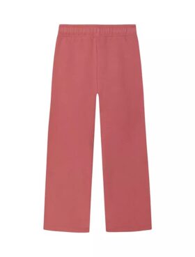Pantalones de chándal de rizo de pierna ancha para niñas