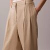 Pantalones de corte ancho a medida en mezcla de lino Pantalones de corte ancho a medida en mezcla de lino