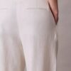 Pantalones de corte ancho a medida en mezcla de lino Pantalones de corte ancho a medida en mezcla de lino