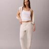 Pantalones de corte recto con cinta con el logotipo Pantalones de corte recto con cinta con el logotipo