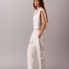 Pantalones de corte recto con cinta con el logotipo Pantalones de corte recto con cinta con el logotipo