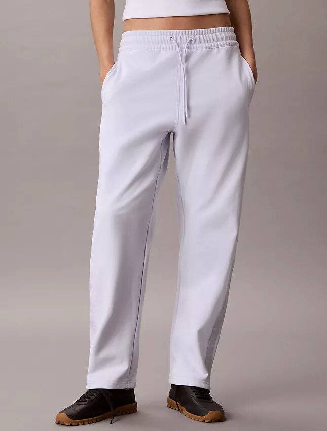 Pantalones de corte recto con cinta con el logotipo Pantalones de corte recto con cinta con el logotipo