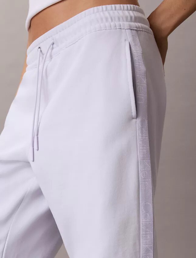 Pantalones de corte recto con cinta con el logotipo Pantalones de corte recto con cinta con el logotipo