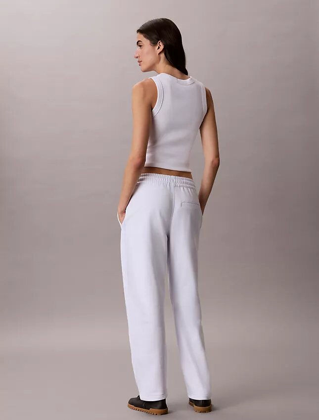 Pantalones de corte recto con cinta con el logotipo Pantalones de corte recto con cinta con el logotipo