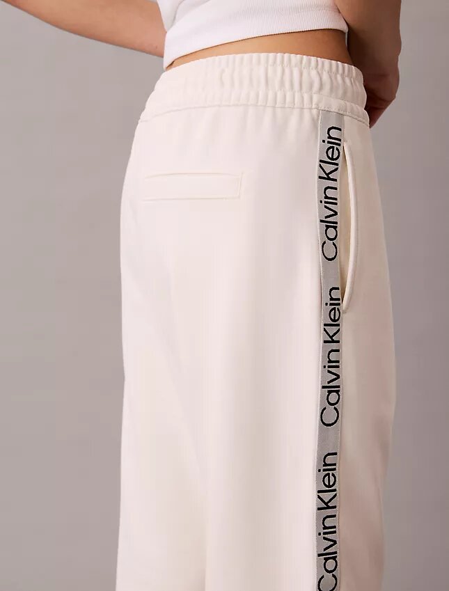 Pantalones de corte recto con cinta con el logotipo Pantalones de corte recto con cinta con el logotipo