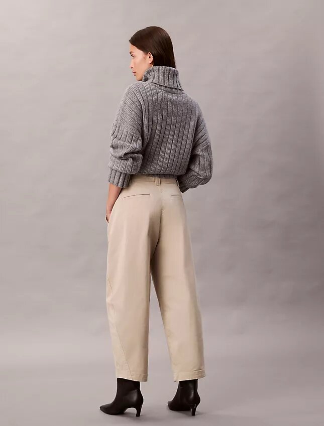 Pantalones de corte recto de sarga Cotton Stretch de algodón Pantalones de corte recto de sarga Cotton Stretch de algodón