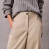 Pantalones de corte recto de sarga Cotton Stretch de algodón Pantalones de corte recto de sarga Cotton Stretch de algodón