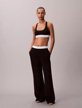 Pantalones de dormir de jersey de algodón con logotipo