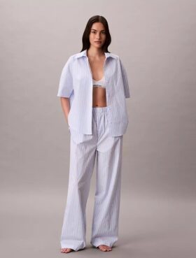 Pantalones de dormir de popelín de algodón