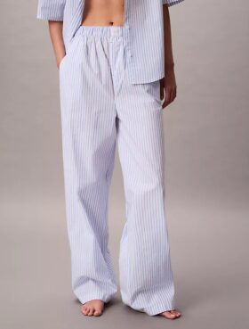 Pantalones de dormir de popelín de algodón