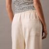 Pantalones de lino y algodón con cordón Pantalones de lino y algodón con cordón