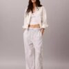 Pantalones de lino y algodón sin cremallera Pantalones de lino y algodón sin cremallera