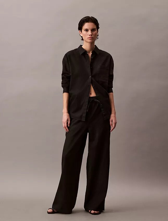 Pantalones de lino y algodón sin cremallera Pantalones de lino y algodón sin cremallera