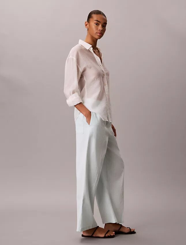 Pantalones de lino y algodón sin cremallera Pantalones de lino y algodón sin cremallera