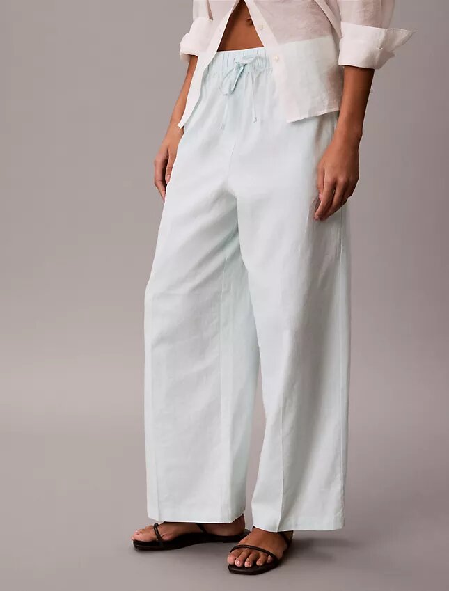 Pantalones de lino y algodón sin cremallera Pantalones de lino y algodón sin cremallera