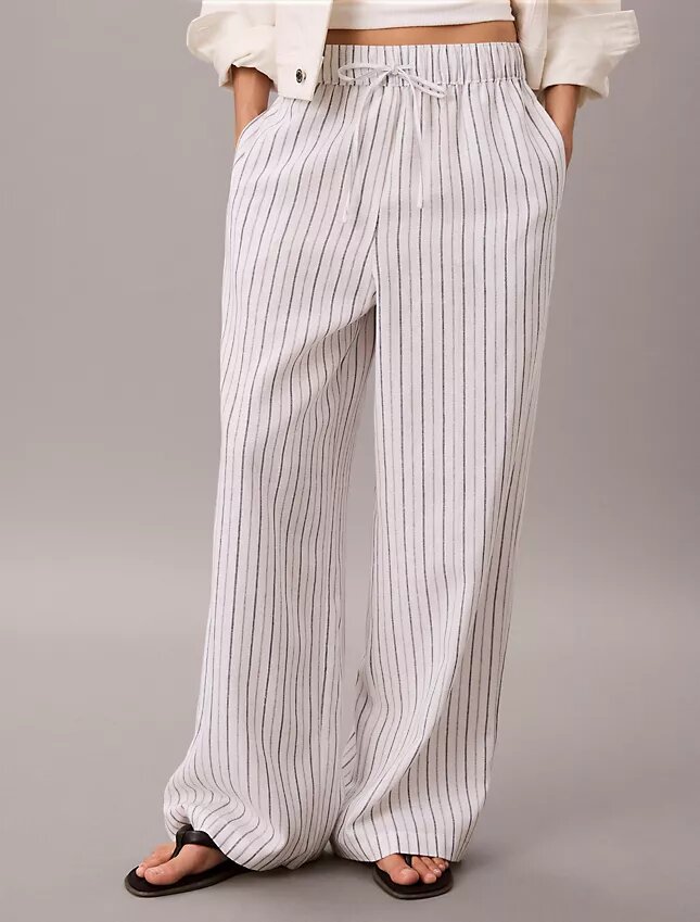 Pantalones de lino y algodón sin cremallera Pantalones de lino y algodón sin cremallera