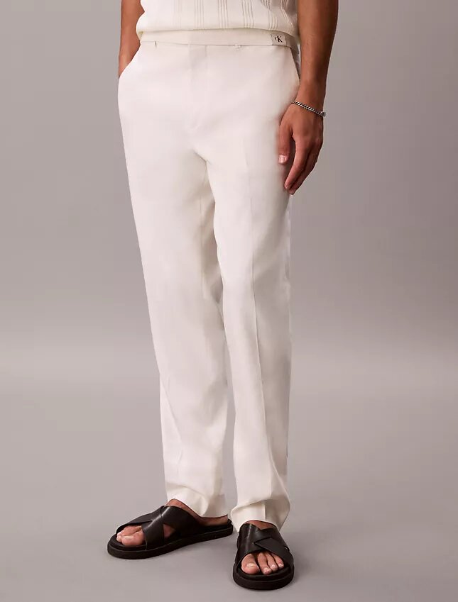 Pantalones de mezcla de lino Pantalones de mezcla de lino