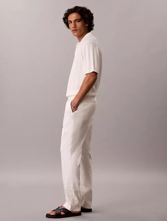 Pantalones de mezcla de lino Pantalones de mezcla de lino