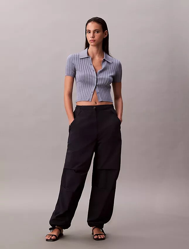 Pantalones de paracaídas de nailon arrugado Pantalones de paracaídas de nailon arrugado